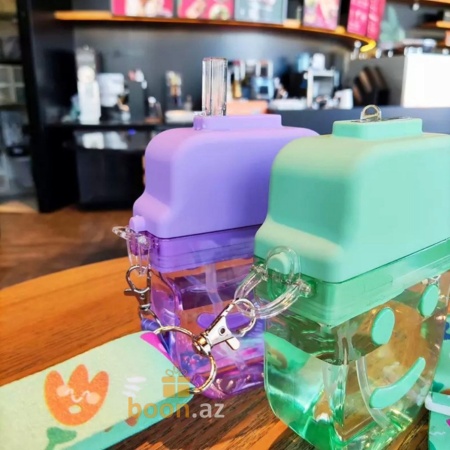 Бутылка для воды "Смайлик" с трубочкой  Smile bottle (fiolet)